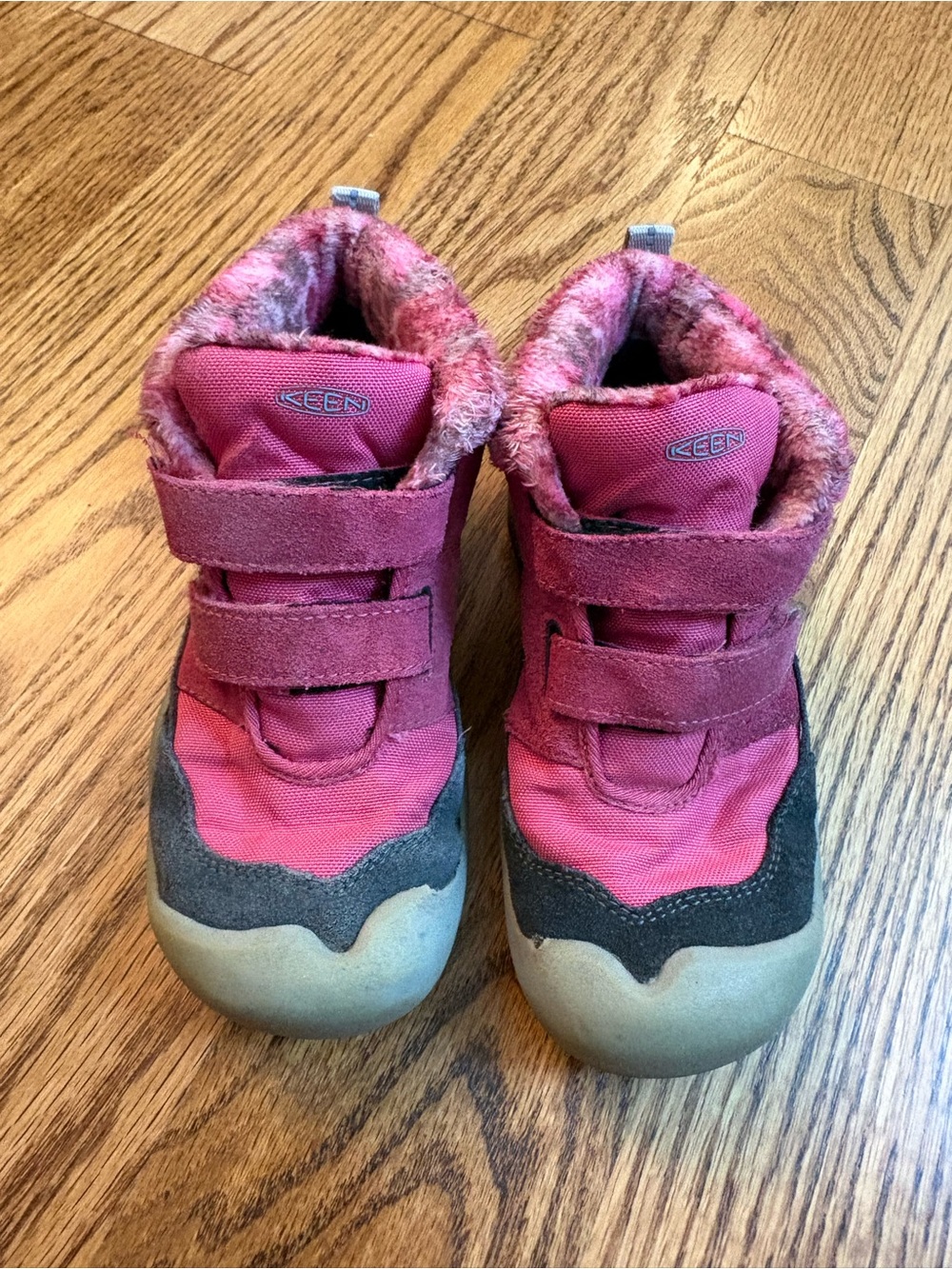 KEEN Kids Pink Fuzzy Lined Waterproof Boots
